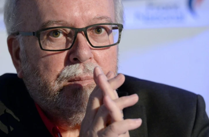 Wallerand de Saint-Just, tête de liste pour le Front national dans les élections régionales en Ile-de-France, le 14 octobre 2015 à La Plaine-Saint-Denis