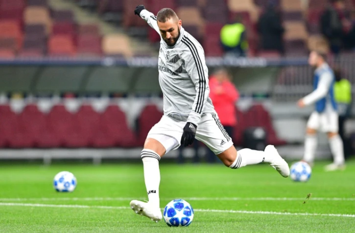 L'attaquant français du Real Madrid Karim Benzema lors d'un match contre le CSKA, le 2 octobre 2018 à Moscou
