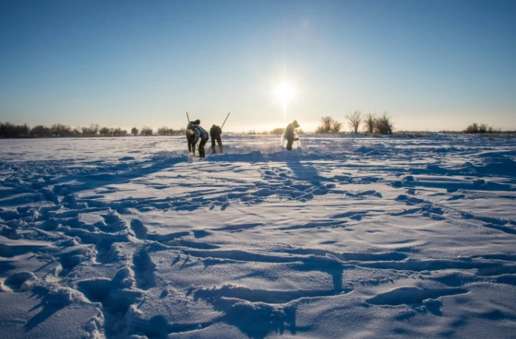 Des villageaois en Iakoutie, dans le nord-est de la Sibérie, le 27 novembre 2018