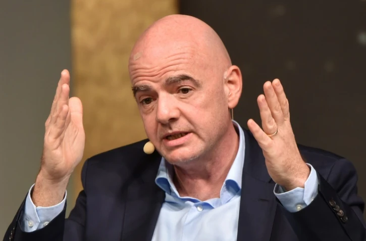 Le président de la FIFA, Gianni Infantino, lors du congrès de l'Association internationale de la presse sportive (AIPS), à Budapest, le 3 février 2020