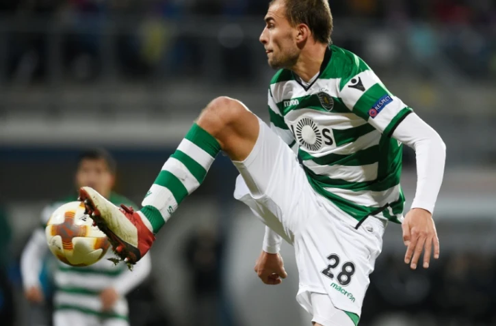 Bas Dost avec le Sporting Lisbonne contre le Viktoria Plzen en Europa League, le 15 mars 2018 en République tchèque