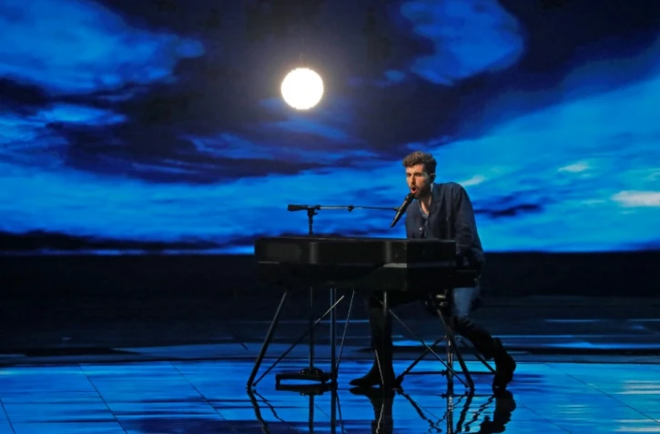 Le Néerlandais Duncan Laurence lors de la répétition pour la finale de l'Eurovision, le 17 mai 2019 à Tel-Aviv (Israël)
