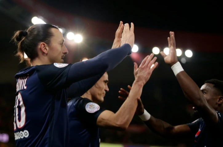 Zlatan Ibrahimovic et le PSG, lors de la victoire face à Lorient (3-1), au Parc des Princes, le 3 février 2016