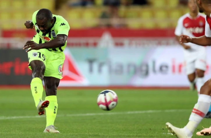 L'attaquant d'Angers Stéphane Bahoken buteur lors de la victoire 1-0 à Monaco le 25 septembre 2018
