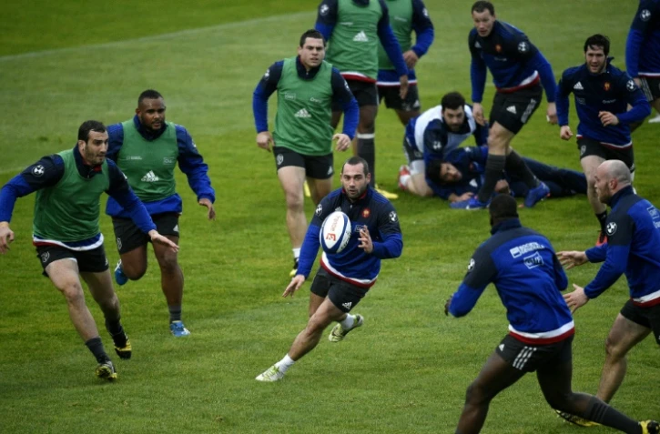 Le XV de France à l'entraînement au centre du rugby de Marcoussis, le 2 février 2016