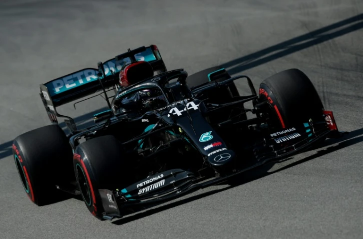 Le Britannique Lewis Hamilton (Mercedes) lors de la 2e séance d'essais libres du GP d'Espagne de F1, le 14 août 2020 à Montmelo, près de Barcelone