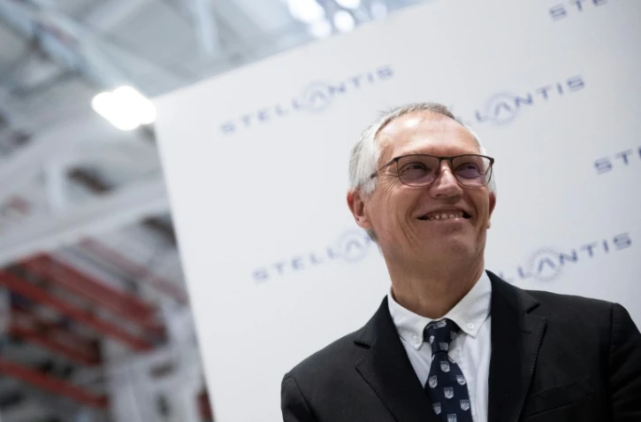 Le directeur général de Stellantis, Carlos Tavares, assiste à l'inauguration d'une usine à Turin, le 10 avril 2024