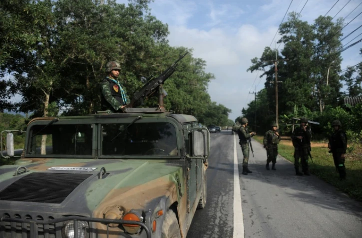 Des forces de l'ordre thaïlandaises dans la province de Narathiwat, dans le sud du pays, le 12 février 2016 
