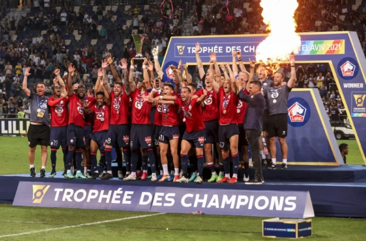 Lille vainqueur du Trophée des champions contre le PSG, le 1er août 2021 à Tel-Aviv