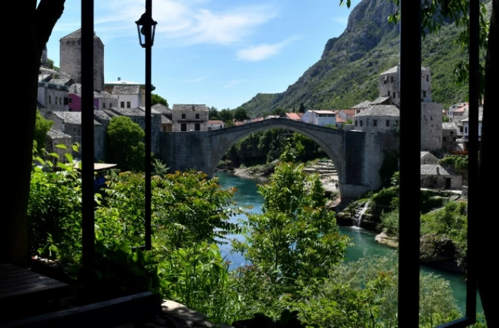 Le Vieux Pont de Mostar, le 8 mai 2020 en Bosnie-Herzégovine