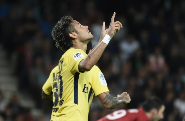 Neymar, buteur pour son premier match avec Paris, sur la pelouse de Guingamp, le 13 août 2017