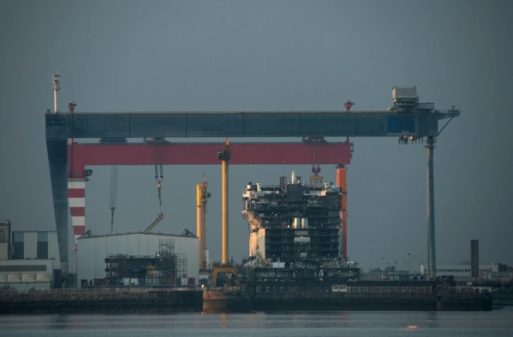 Le site des Chantiers de l'Atlantique Ă Saint-Nazaire le 7 janvier 2021