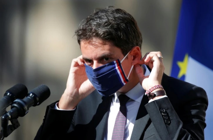 Le porte-parole du gouvernement Gabriel Attal à l'issue du Conseil des ministres du 9 septembre 2020 à Paris