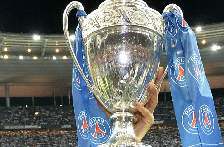 Le trophée de la Coupe de France remporté par le PSG devant Guingamp, le 30 mai 2015 au Stade de France, à Saint-Denis