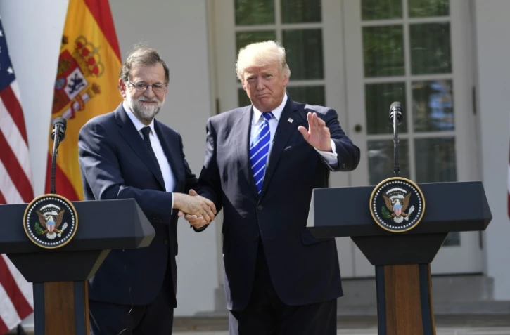 Le Premier ministre espagnol Mariano Rajoy et le président américain Donald Trump à la Maison Blanche à Washington, le 26 septembre 2017