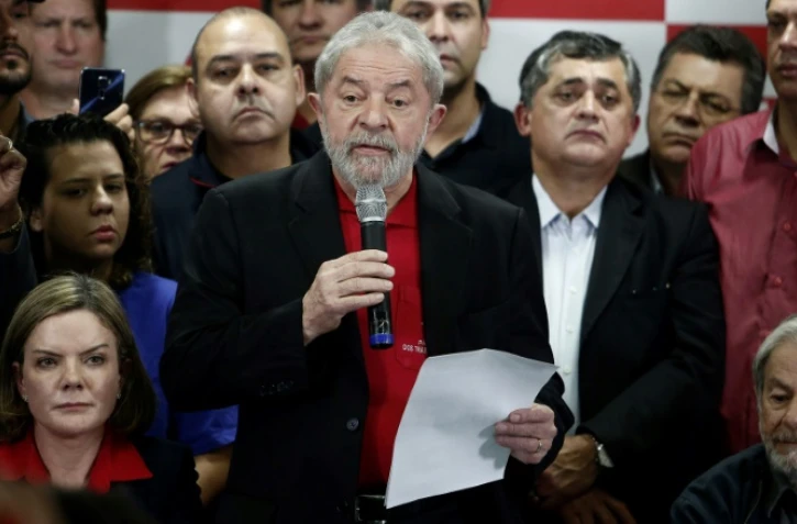 L'ancien président brésilien Luiz Inacio Lula Da Silva, lors d'une conférence de presse à Sao Paulo, le 13 juillet 2017