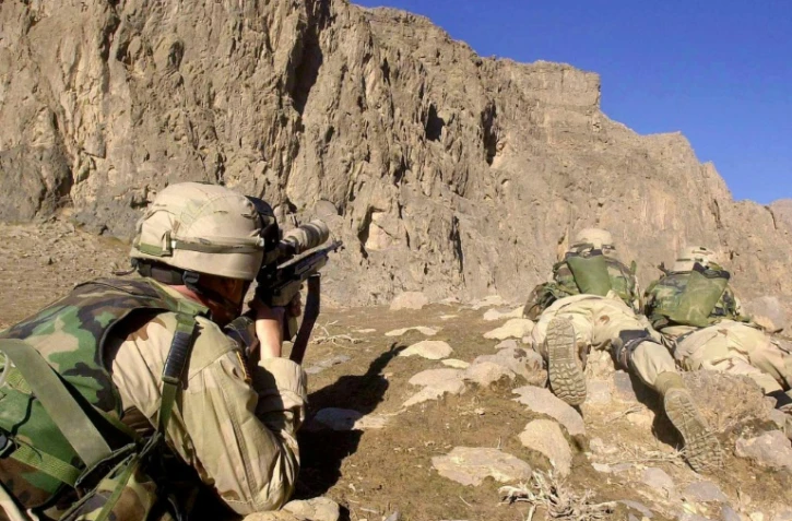 Des soldats américains en opération près de Spinboldak, le 1er février 2003 en Afghanistan