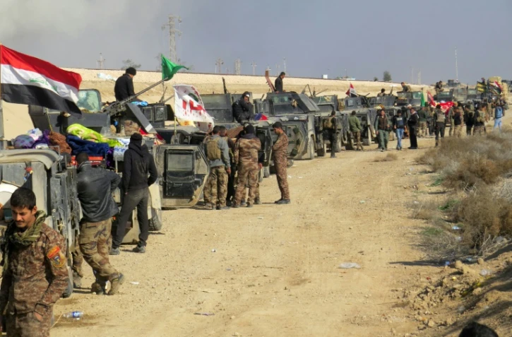 Les forces irakiennes le 22 décembre 2015 dans la région d'al-Aramil près de Ramadi 