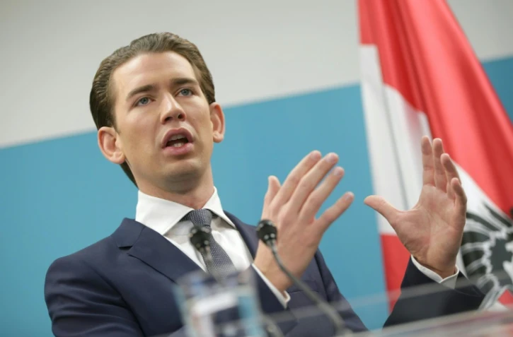 Le leader de l'extrême droite autrichien Sebastian Kurz le 24 octobre 2017 à Vienne