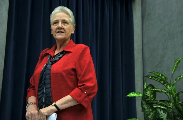 L'Irlandaise Marie Collins, victime dans sa jeunesse d'abus sexuels par des religieux, ici le 3 mai 2004 au Vatican