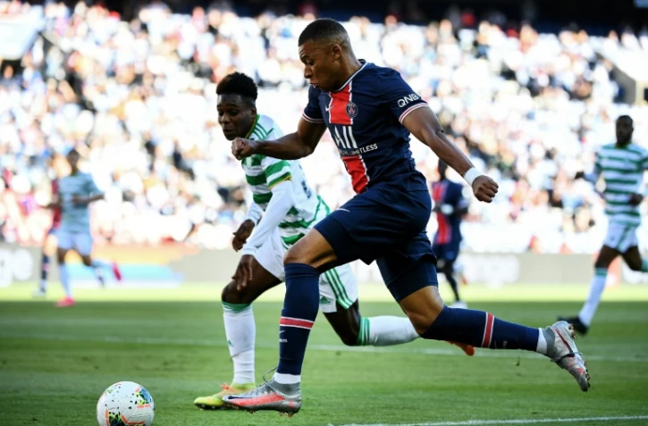 L'attaquant du PSG Kylian Mbappé contre le Celtic Glasgow en amical, le 21 juillet 2020 au Parc des Princes 