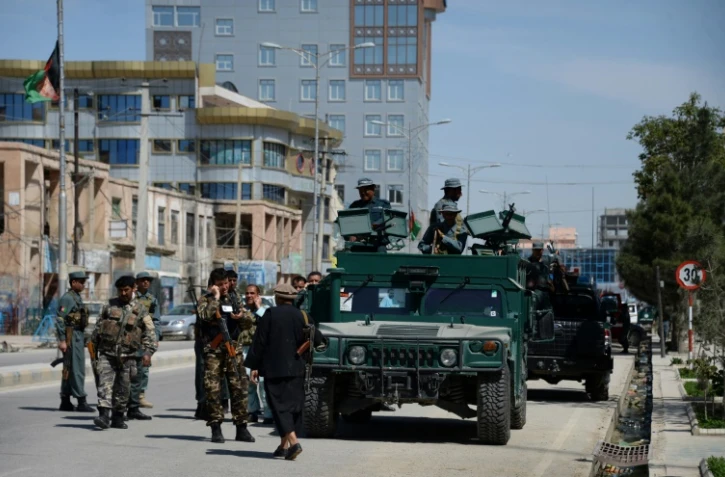 Les forces de sécurité afghanes lors d'une précédente attaque à Mazar-i-sharif, en Afghanistan, le 9 avril 2015