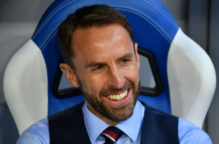 Le sélectionneur de l'Angleterre Gareth Southgate avant le quart de finale du Mondial contre la Suède, le 7 juillet 2018 à Samara