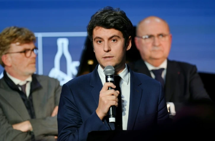 Le Premier ministre français Gabriel Attal s'exprime au Salon de l'agriculture, le 25 février 2024 à Paris 