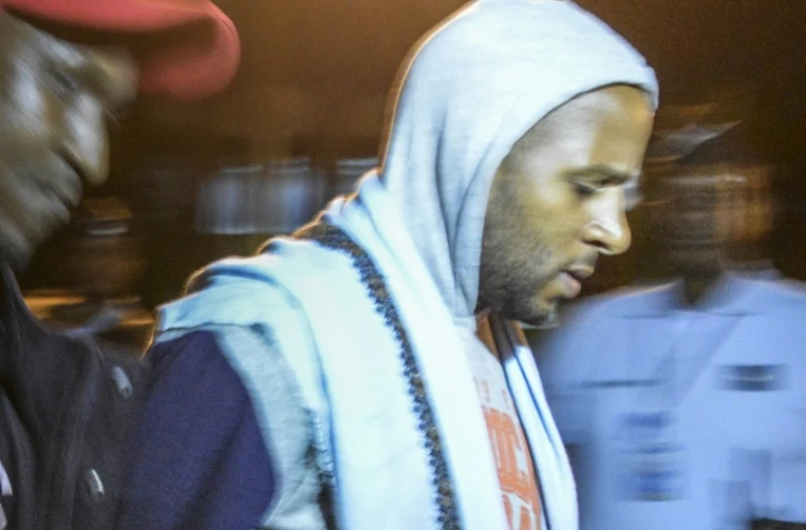 Peter Cherif le jihadiste français à l'aéroport de Djibouti, le 22 décembre 2018 en route vers la France où il est extradé