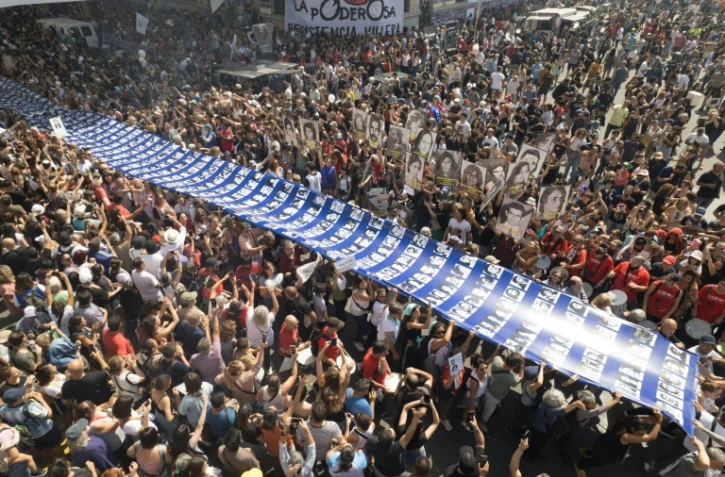 Manifestation du "Jour de la mémoire" en hommage aux victimes de la dictature (1976-83) en Argentine, le 24 mars 2024 à Buenos Aires