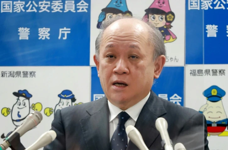 Le chef de la police nationale japonaise Itaru Nakamura lors d'une conférence de presse à Tokyo, le 25 août 2022