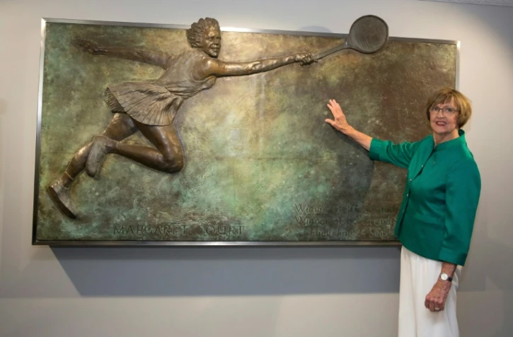 L'Australienne Margaret Court lors de la cérémonie d'ouverture du Margaret Court Arena, à Melbourne, le 26 janvier 2015 