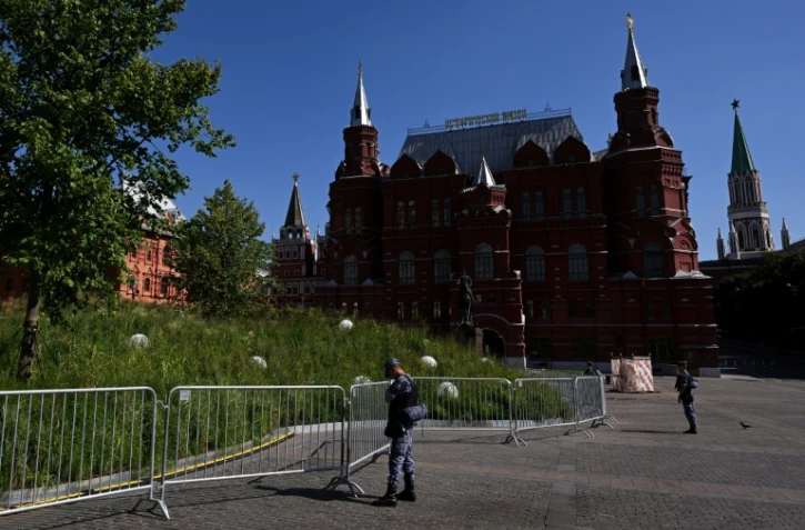 Des policiers sécurisent le centre de Moscou, le 17 août 2023