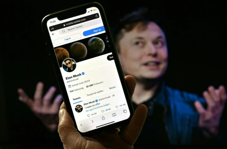Le compte Twitter d'Elon Musk, Ă Washington le 14 avril 2022