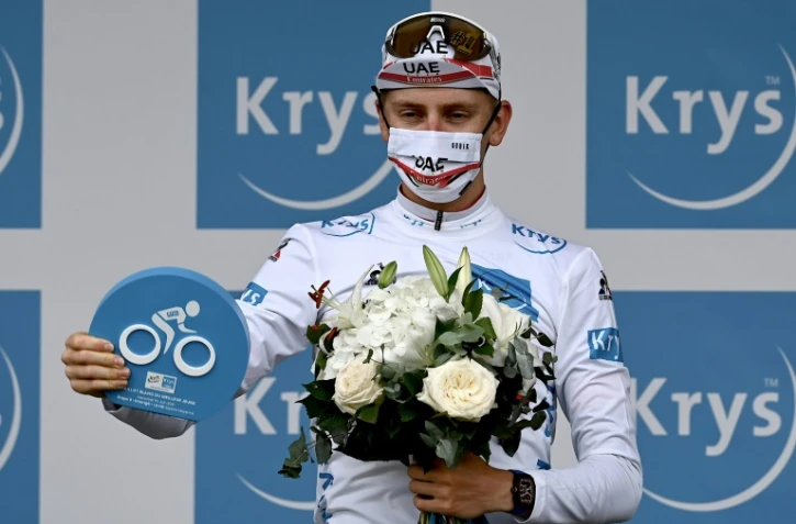 Le Slovène Tadej Pogacar vainqueur de la 5e étape du Tour de France, un contre-la-montre entre Change et Laval, le 30 juin 2021