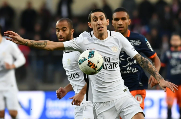 L'attaquant argentin du PSG Angel Di María, le 3 décembre 2016 lors de la défaite parisienne à Montpellier