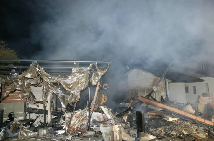 Maisons détruites par les incendies dans la ville de Mashiki, préfecture de Kumamoto (sud) après le tremblement de terre, le 15 avril 2016