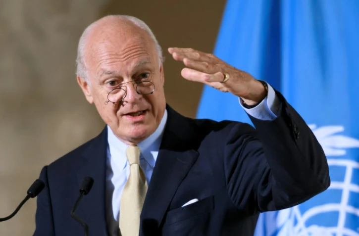 L'envoyé spécial de l'Onu pour la Syrie Staffan de Mistura à l'issue d'une réunion du groupe de travail sur l'aide humanitaire en Syrie, à Genève le 15 septembre 2016