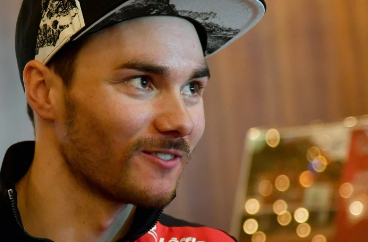 Le fondeur Dominik Baldauf lors d'une conférence de presse le 19 février 2019 à Seefeld en Autriche.(ARCHIVES)