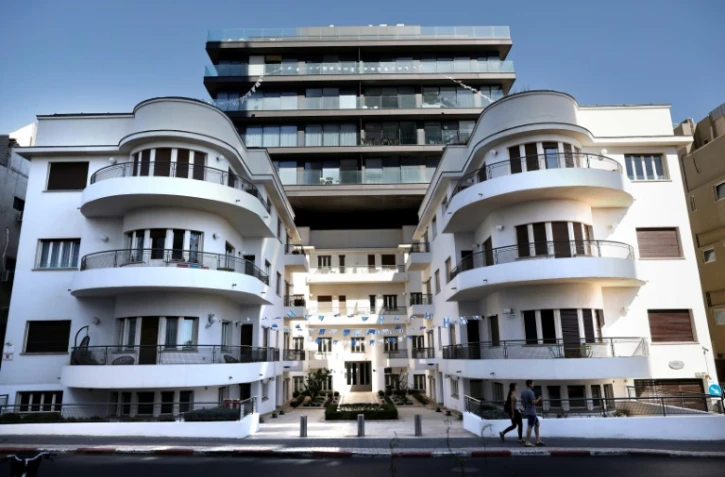 La maison Reisfeld, un bâtiment de style Bauhaus construit en 1935 par l'architecte Pinchas Bijonsky, le 9 mai 2019 à Tel-Aviv, en Israël