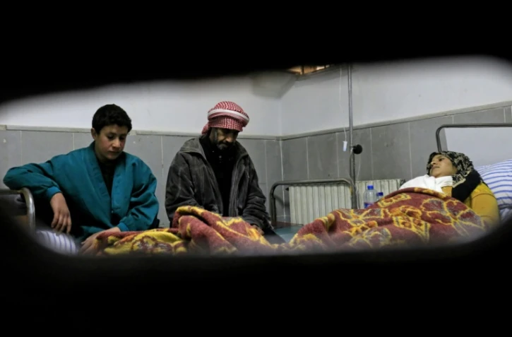 Des Kurdes syriens soignés à l'hôpital d'Afrine, enclave du nord-ouest de la Syrie, visée par une offensive militaire de la Turquie et de rebelles syriens, le 30 janvier 2018