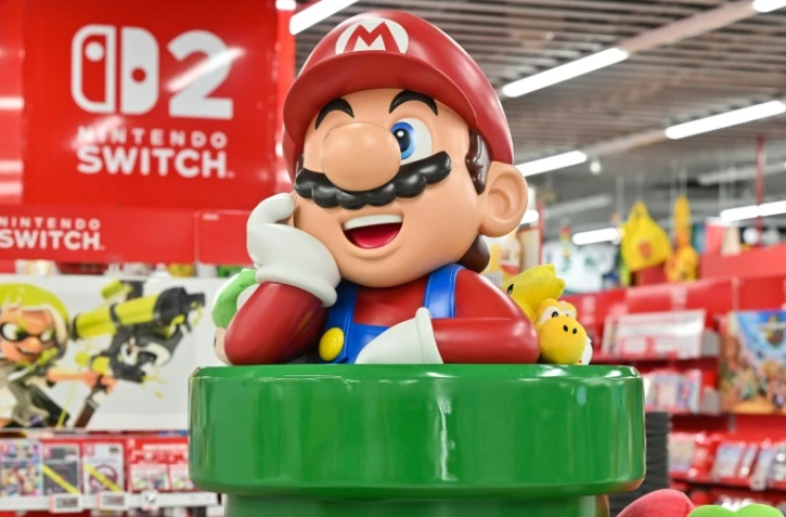Le personnage "Super Mario" dans une boutique Nintendo, le 2 juin 2025 Ă Nagoya