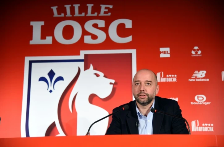 Le propriétaire de Lille Gérard Lopez, le 13 janvier 2017 au centre d'entraînement du Losc à Camphin-en-Pévèle