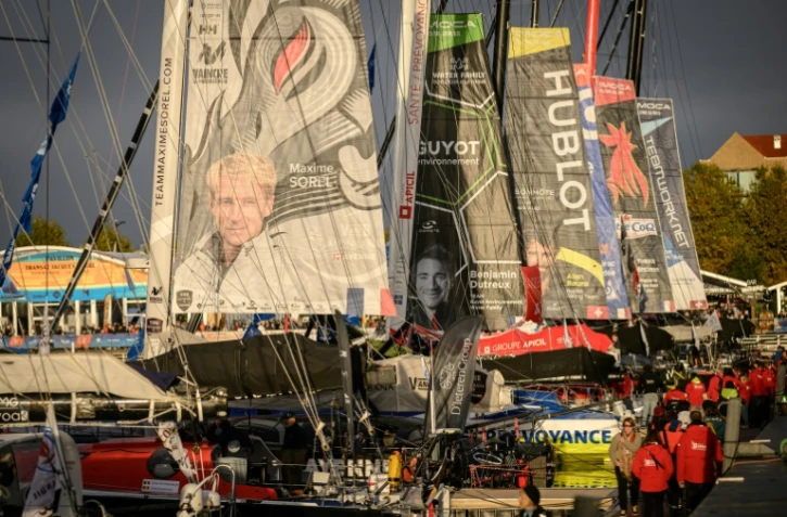 Des bateaux concurrents de la Transat Jacques Vabre, au Havre, d'où partira la course le 29 octobre