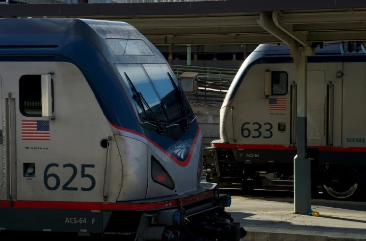 Des locomotives Amtrak Ă Union Station Ă Washington, le 28 novembre 2023