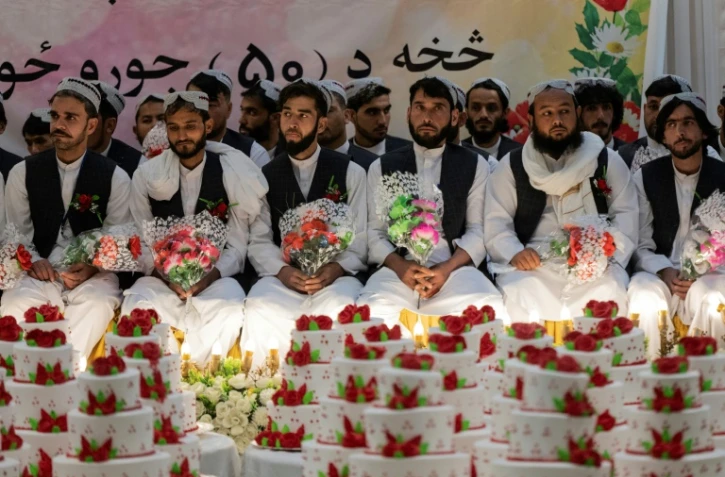 Cérémonie de mariage collectif à Kaboul, le 25 décembre 2023 en Afghanistan