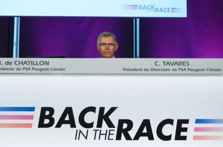 Le patron de PSA, Carlos Tavares, lors de la présentation des résultats financiers du groupe automobile, le 24 février 2016 à Paris