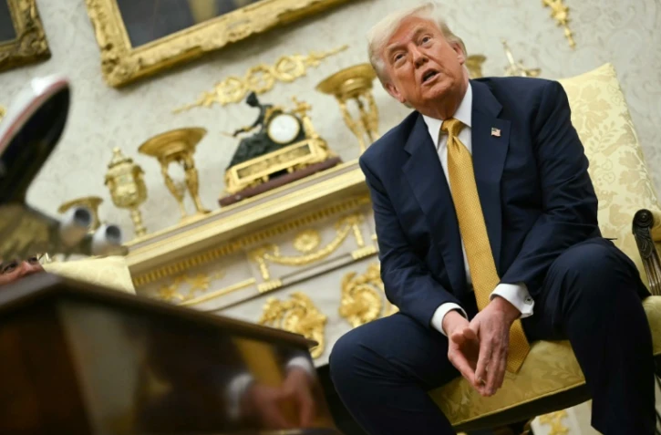 Le président américain Donald Trump dans le Bureau ovale de la Maison Blanche mercredi 16 juillet 2025