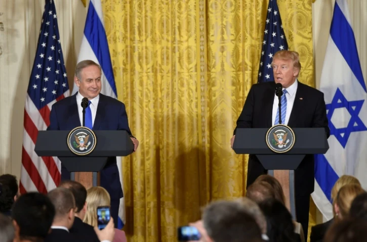 Le Premier ministre israélien Benjamin Netanyahu et le président américain Donald Trump, le 15 février 2017 à la Maison Blanche, Washington