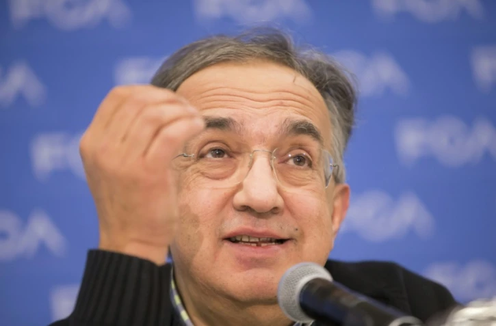 Sergio Marchionne, président de Fiat Chrysler, le 9 janvier 2017 à Detroit, dans l'Etat du Michigan, au nord-est des Etats-Unis
